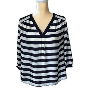 Dalia Collection Striped Flowy Blouse M